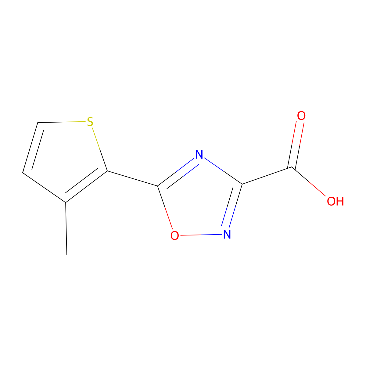 5-(3-Methylthiophen-2-yl)-1,2,4-oxadiazole-3-carboxylic acid molecular structure, CAS 1339535-56-6