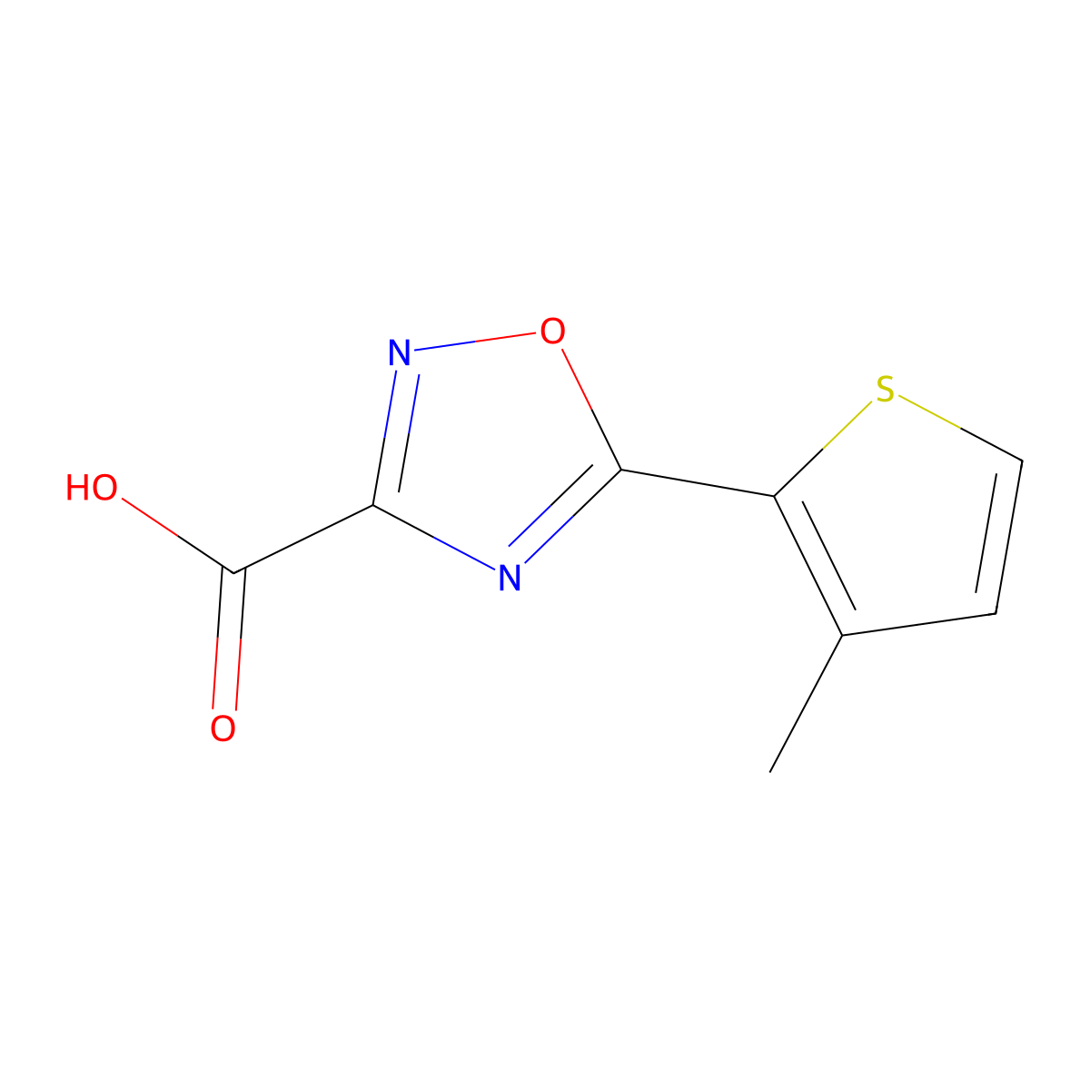 5-(3-Methylthiophen-2-yl)-1,2,4-oxadiazole-3-carboxylic acid molecular structure, CAS 1339535-56-6