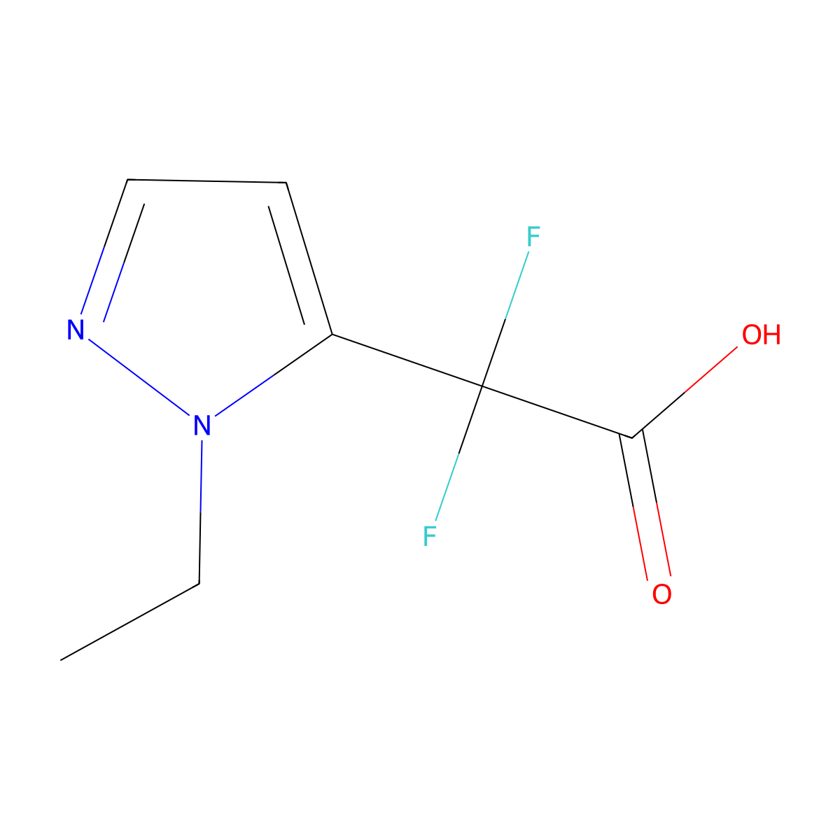 2-(1-ethyl-1H-pyrazol-5-yl)-2,2-difluoroacetic acid molecular structure, CAS 1339536-93-4