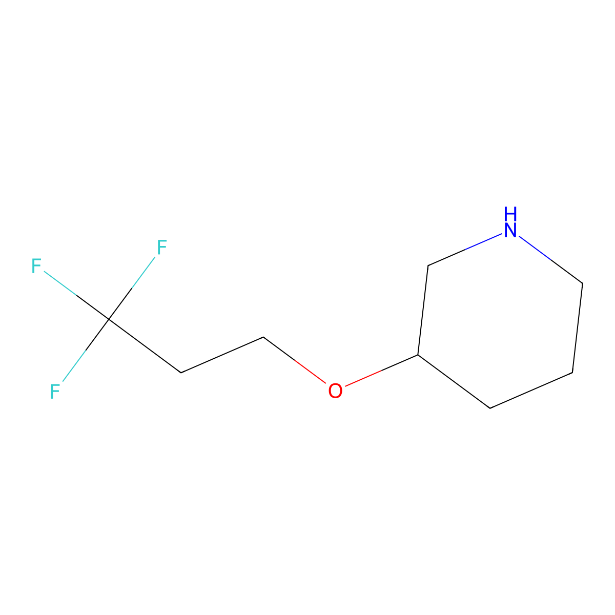 3-(3,3,3-Trifluoropropoxy)piperidine molecular structure, CAS 1339537-11-9