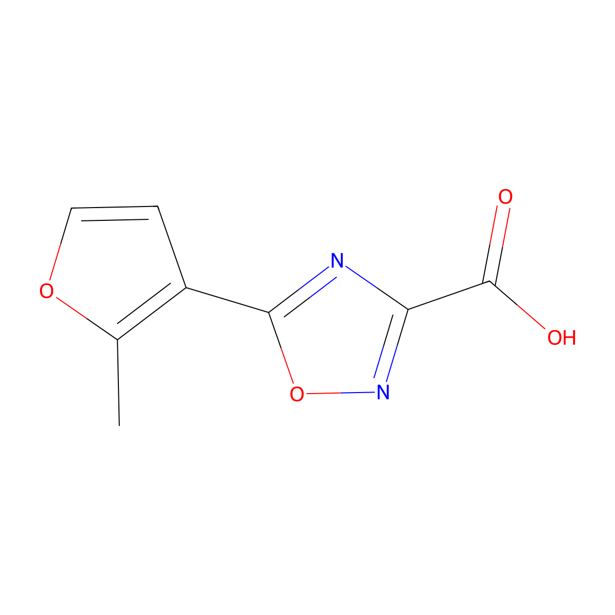 5-(2-Methylfuran-3-yl)-1,2,4-oxadiazole-3-carboxylic acid molecular structure, CAS 1339541-65-9