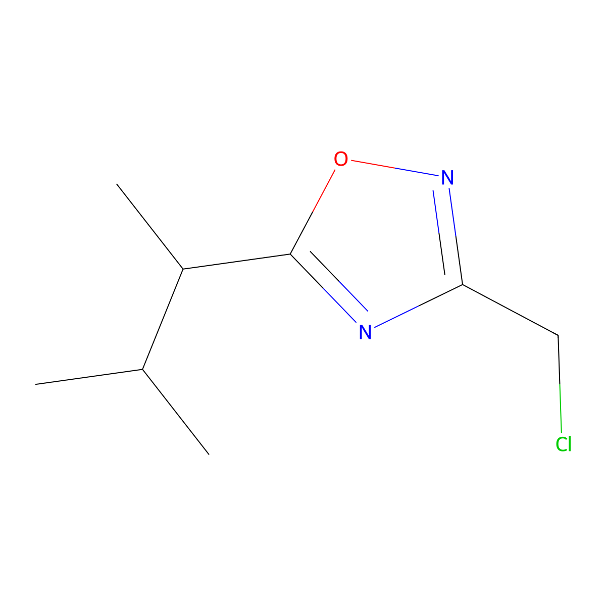 3-(Chloromethyl)-5-(3-methylbutan-2-yl)-1,2,4-oxadiazole molecular structure, CAS 1339544-95-4