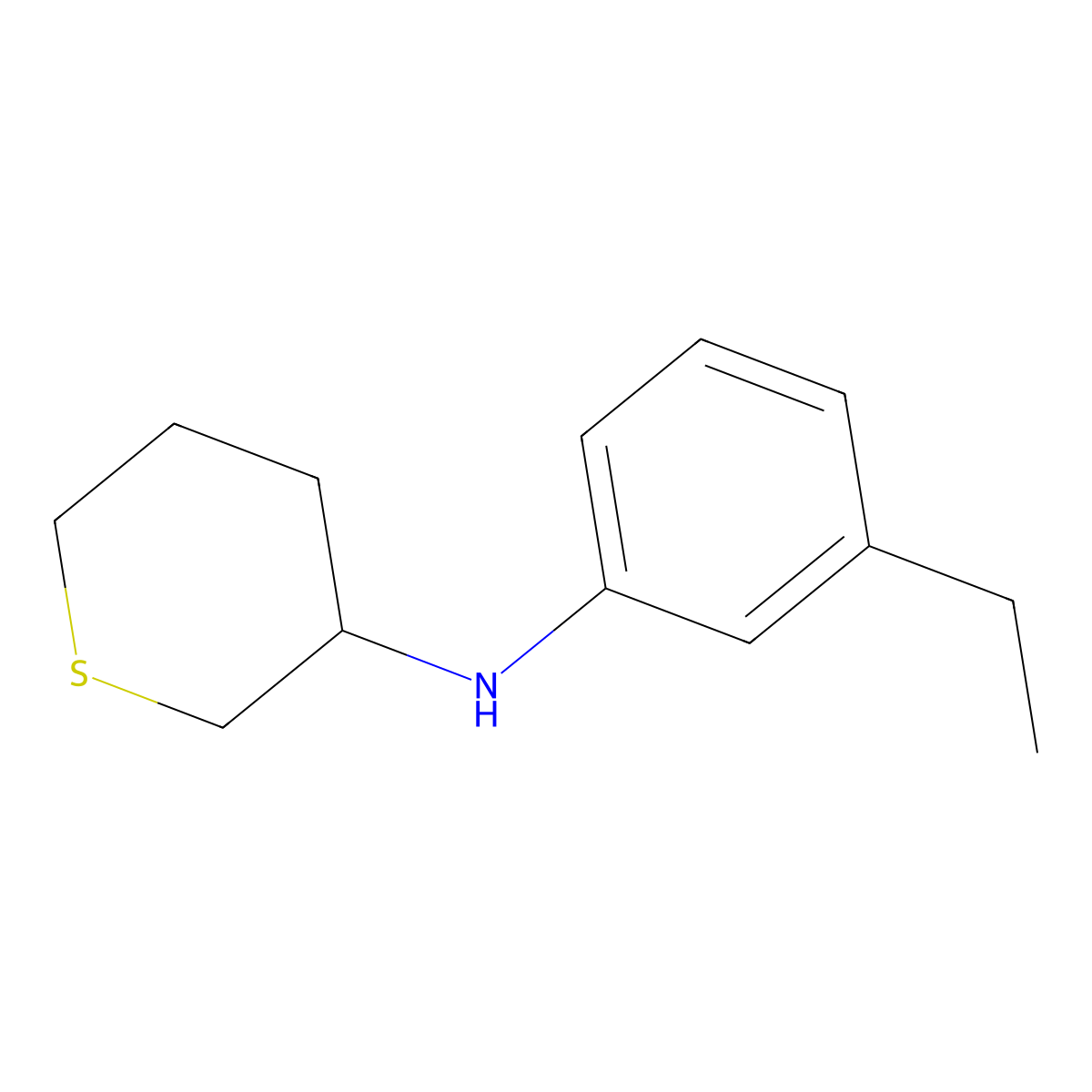 N-(3-ethylphenyl)thian-3-amine molecular structure, CAS 1339546-87-0