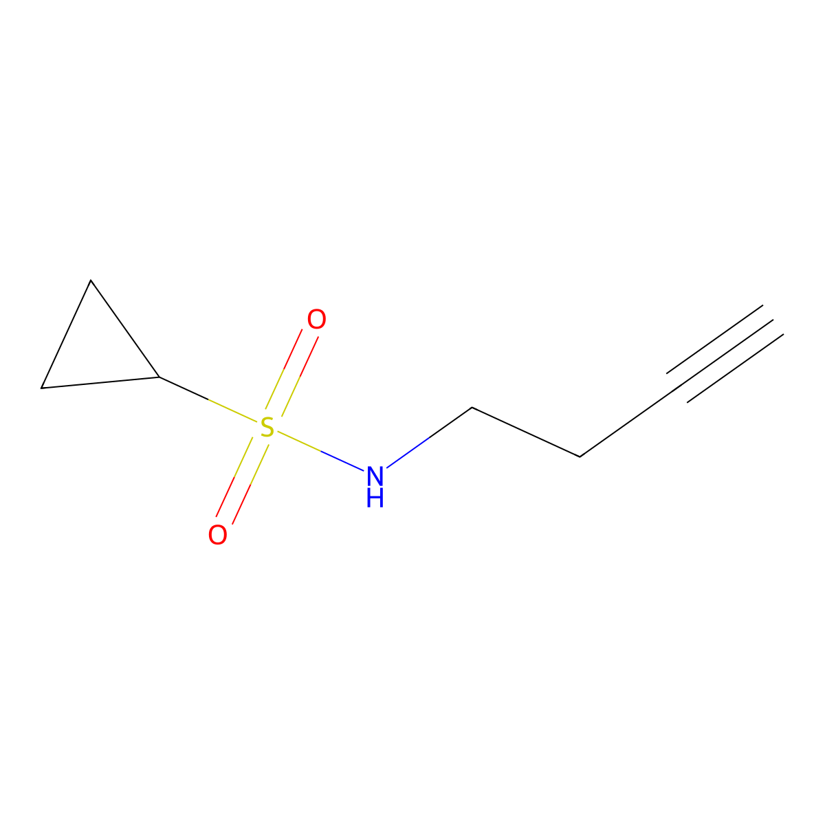 N-(but-3-yn-1-yl)cyclopropanesulfonamide molecular structure, CAS 1339549-57-3