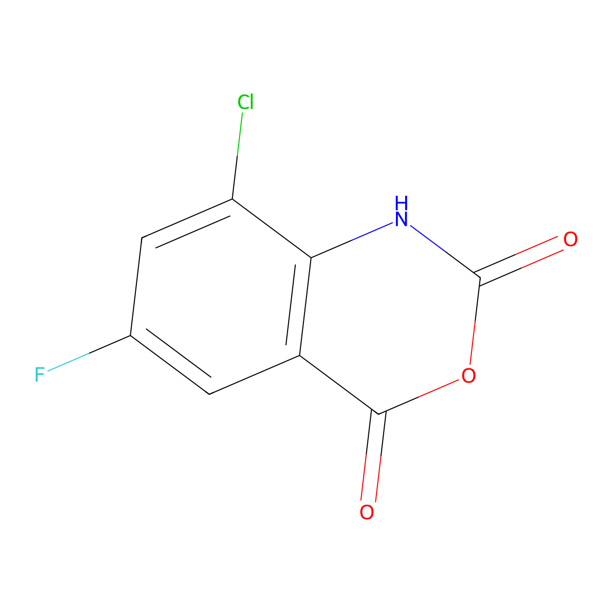 8-chloro-6-fluoro-2,4-dihydro-1H-3,1-benzoxazine-2,4-dione molecular structure, CAS 1339549-63-1