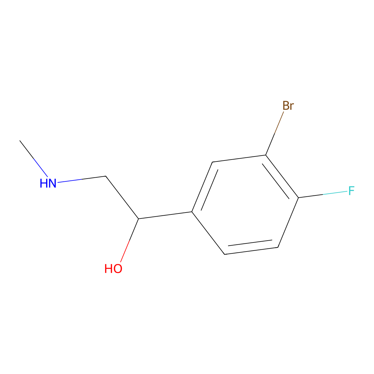 1-(3-Bromo-4-fluorophenyl)-2-(methylamino)ethan-1-ol molecular structure, CAS 1339550-58-1