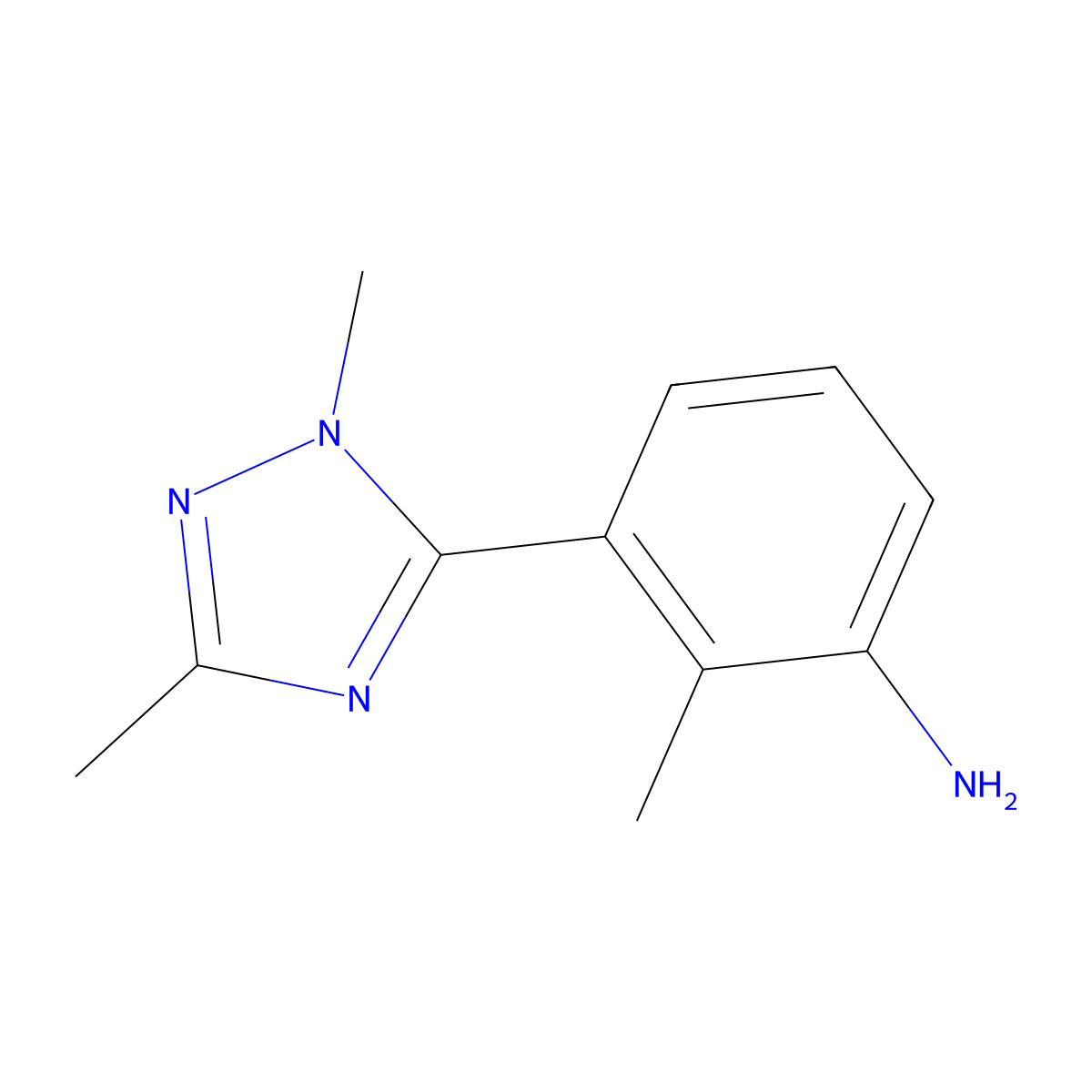 3-(dimethyl-1H-1,2,4-triazol-5-yl)-2-methylaniline molecular structure, CAS 1339556-55-6