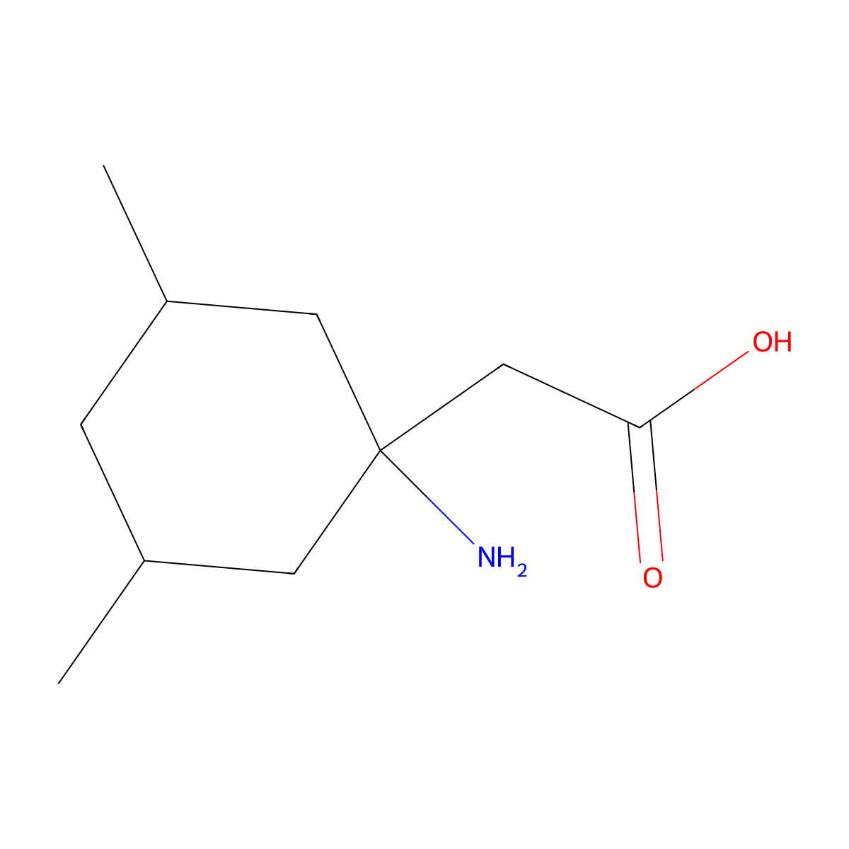 2-(1-Amino-3,5-dimethylcyclohexyl)acetic acid molecular structure, CAS 1339559-80-6