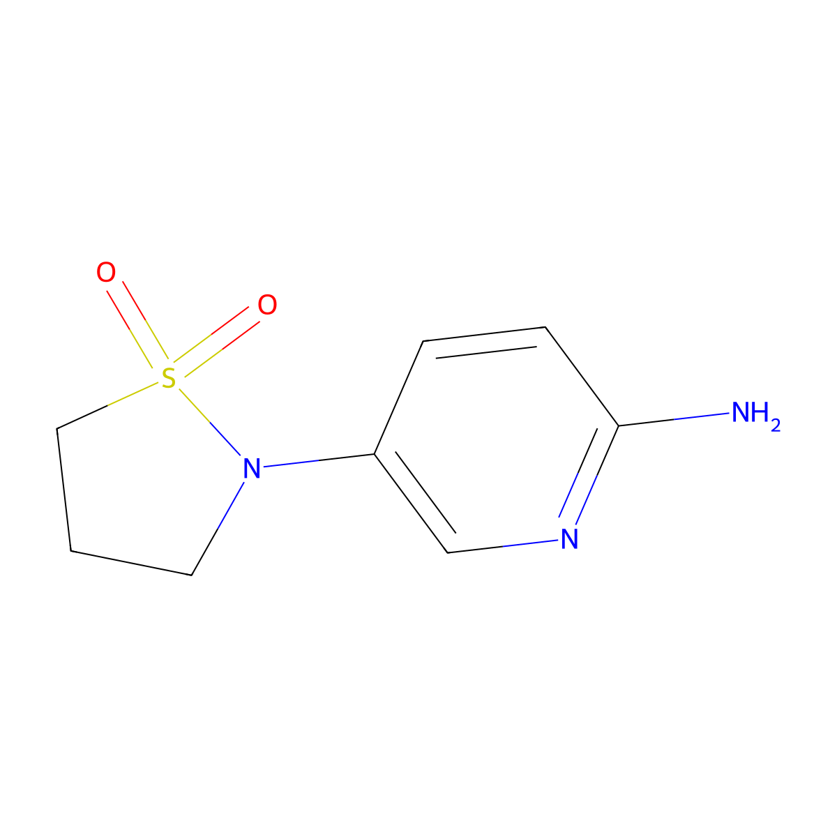2-(6-Aminopyridin-3-yl)-1lambda6,2-thiazolidine-1,1-dione molecular structure, CAS 1339562-88-7