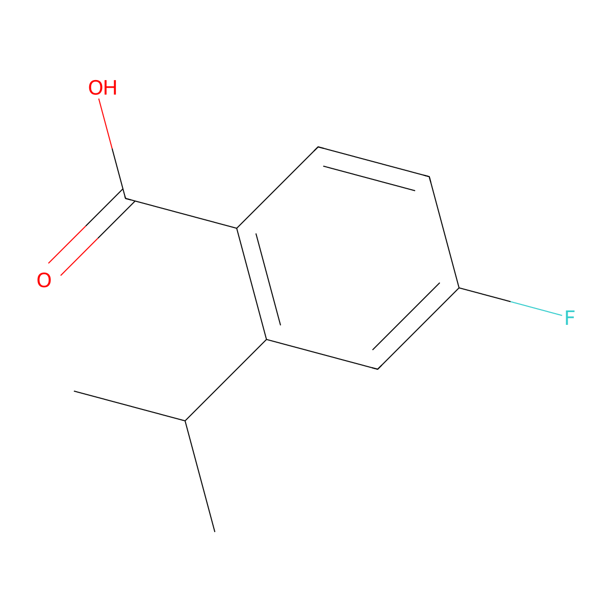 4-Fluoro-2-(propan-2-yl)benzoic acid molecular structure, CAS 1339564-41-8