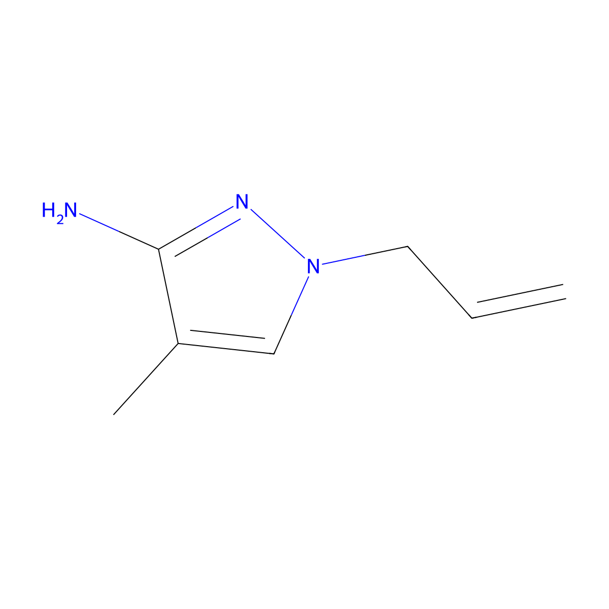 4-Methyl-1-(prop-2-en-1-yl)-1H-pyrazol-3-amine molecular structure, CAS 1339566-58-3