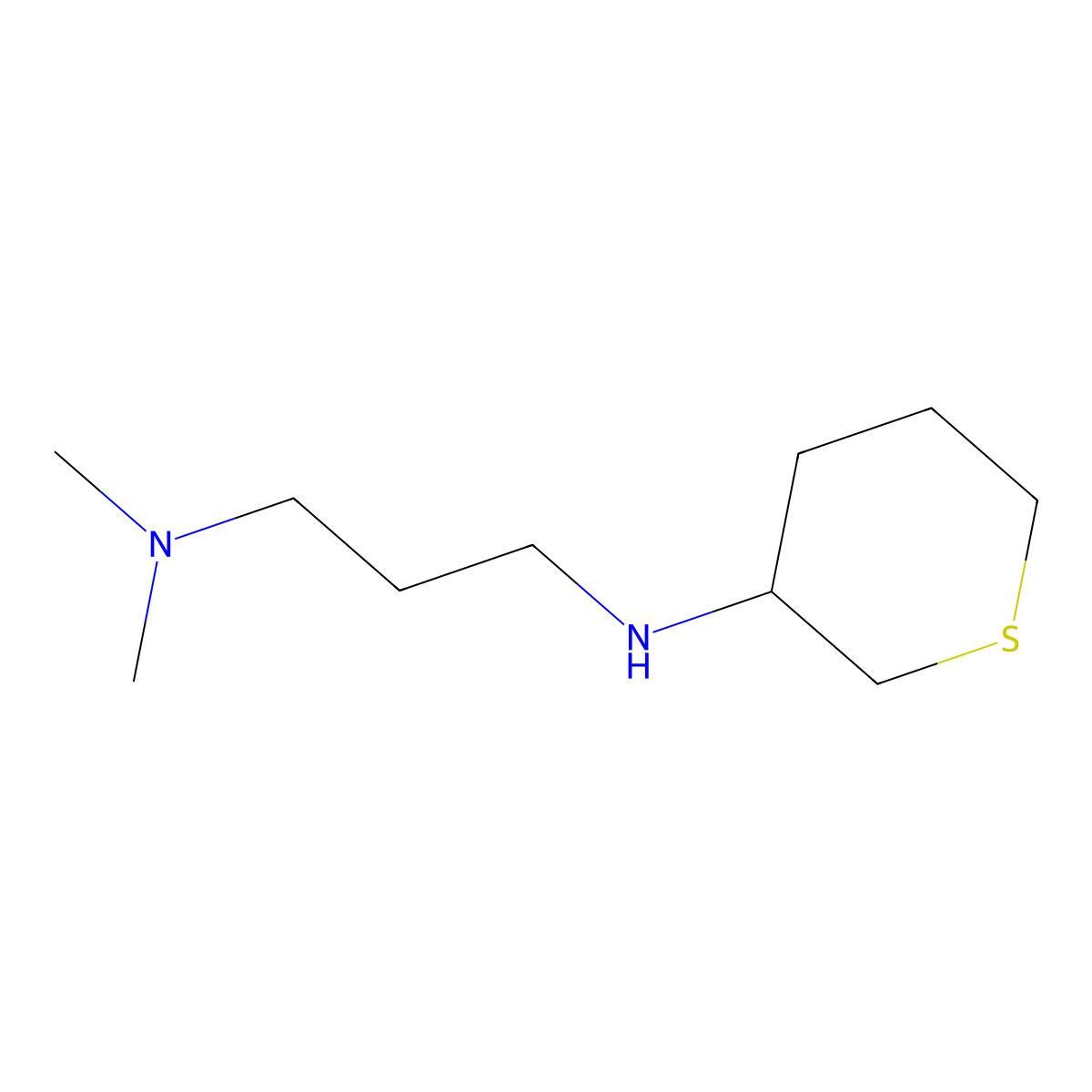 N1,N1-Dimethyl-N3-(tetrahydro-2H-thiopyran-3-yl)propane-1,3-diamine molecular structure, CAS 1339568-04-5