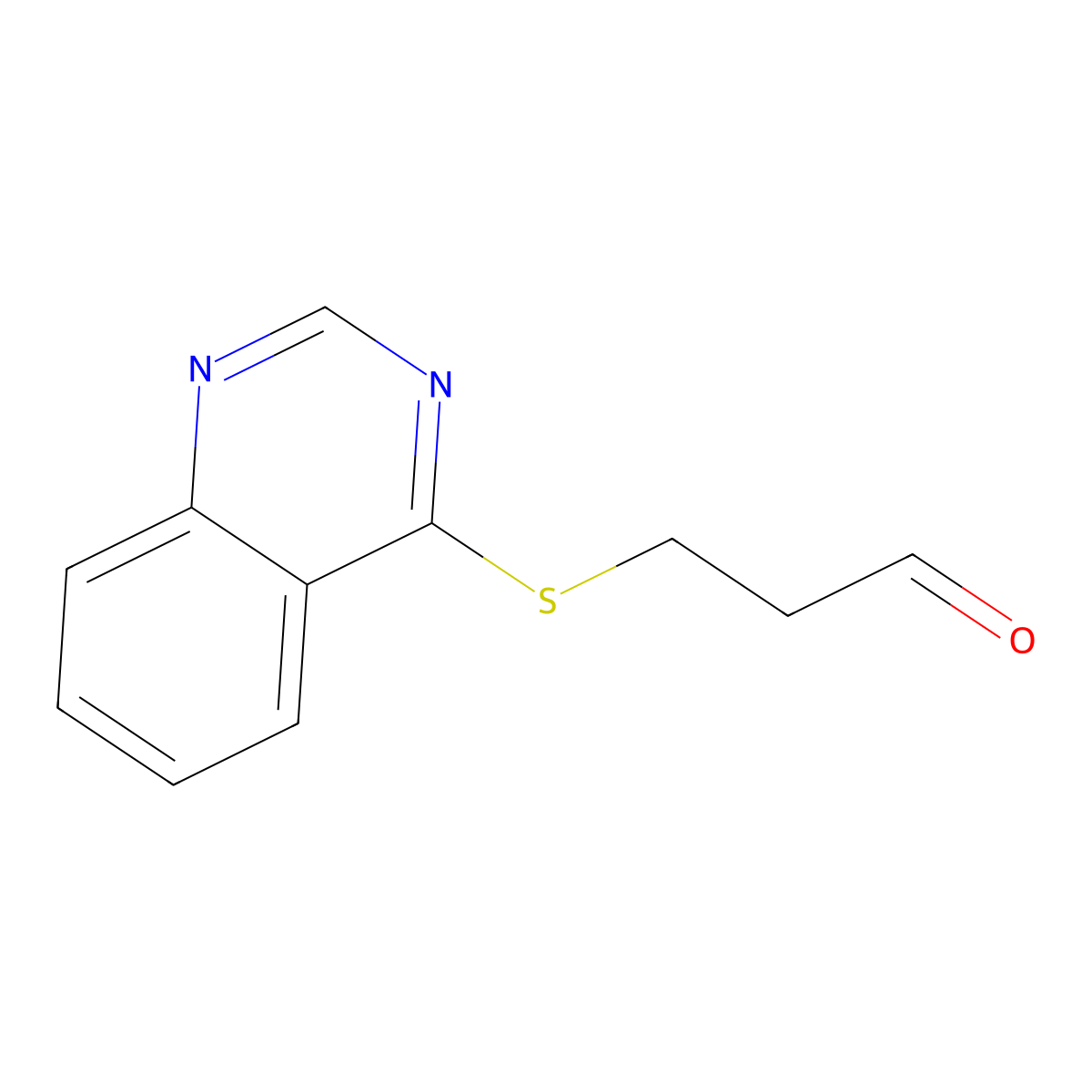 3-(Quinazolin-4-ylthio)propanal molecular structure, CAS 1339568-09-0