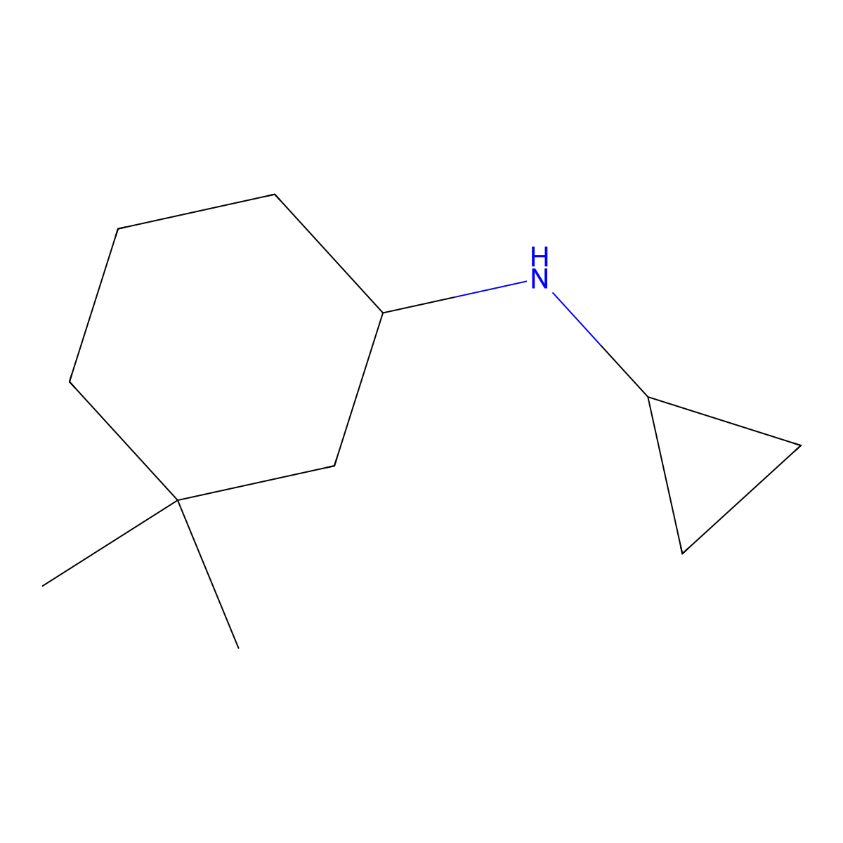 N-cyclopropyl-3,3-dimethylcyclohexan-1-amine molecular structure, CAS 1339568-16-9
