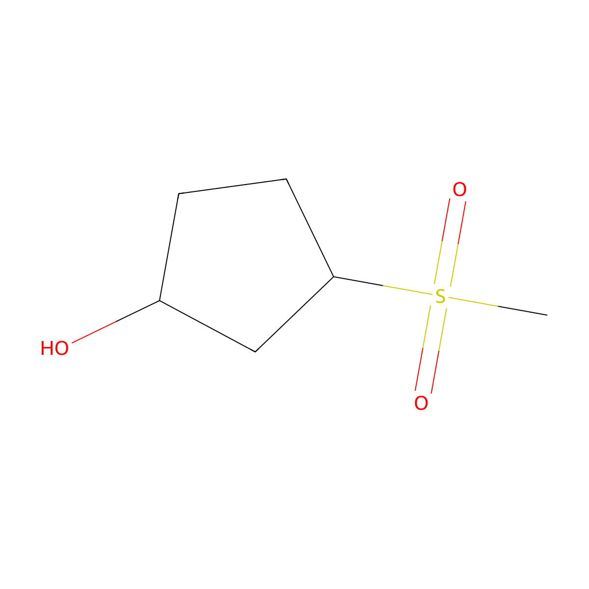 3-Methanesulfonylcyclopentan-1-ol molecular structure, CAS 1339568-25-0