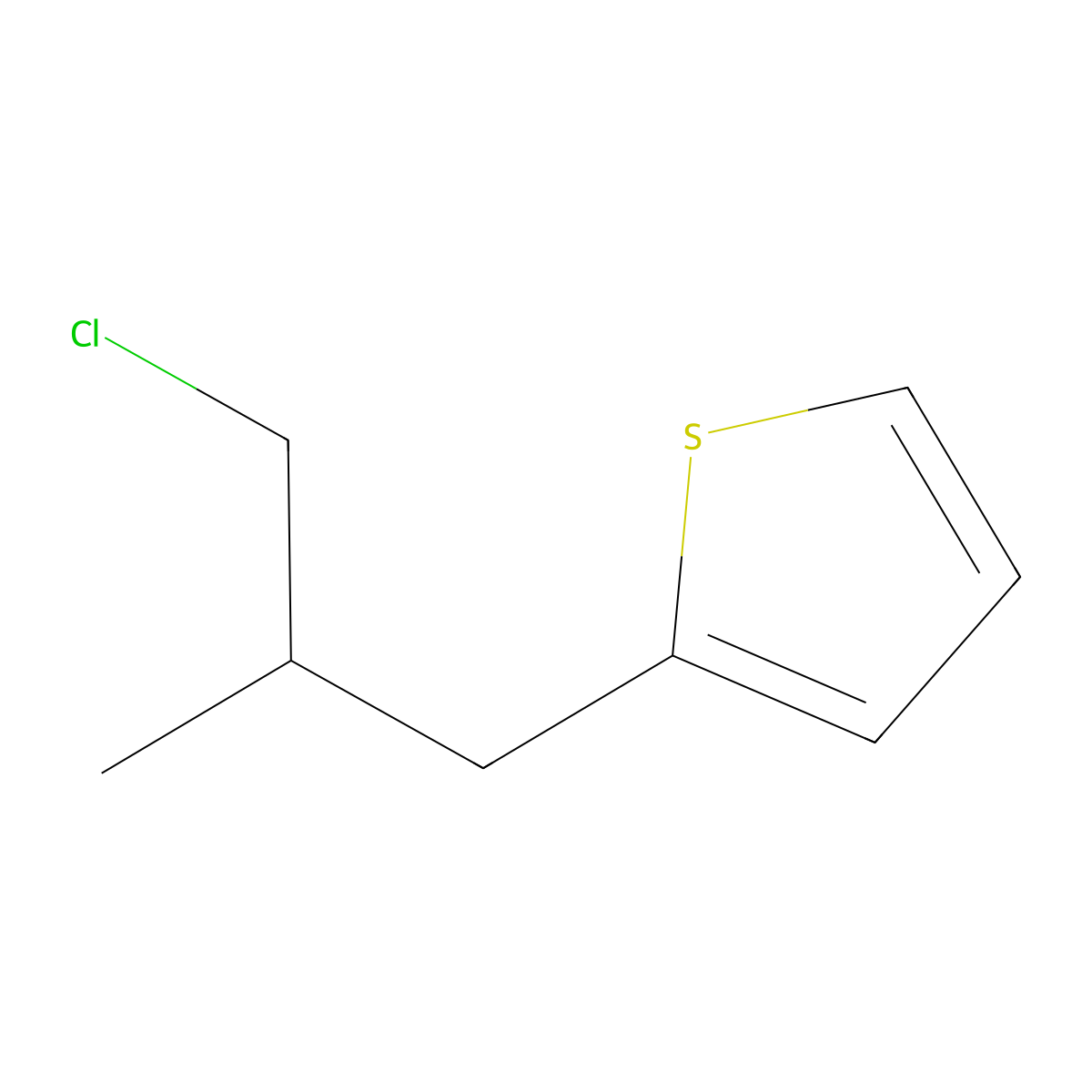 2-(3-Chloro-2-methylpropyl)thiophene molecular structure, CAS 1339568-84-1