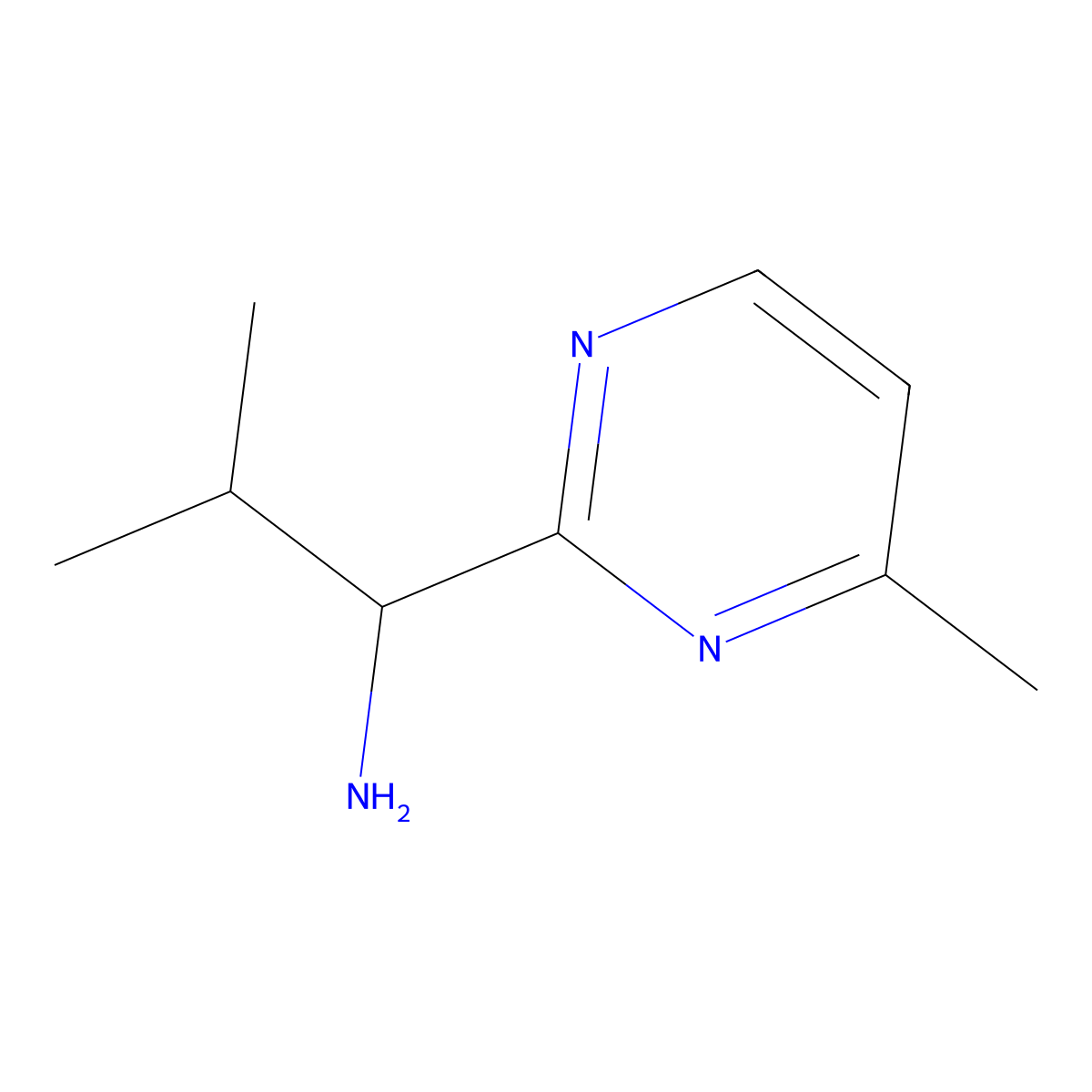 2-Methyl-1-(4-methylpyrimidin-2-yl)propan-1-amine molecular structure, CAS 1339571-03-7