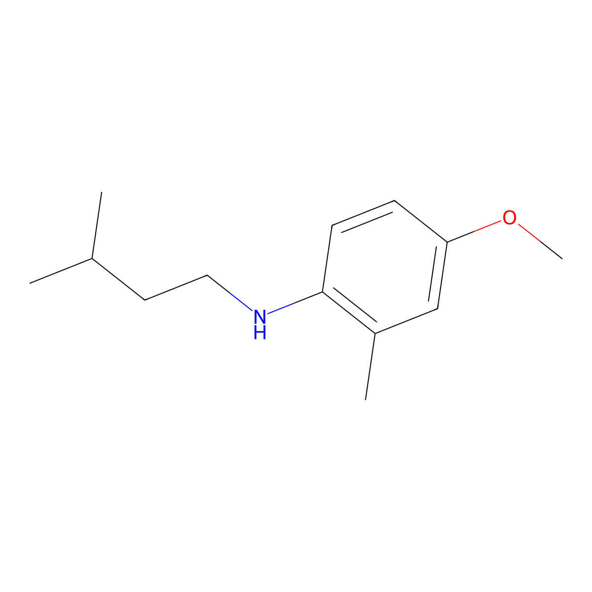 4-methoxy-2-methyl-N-(3-methylbutyl)aniline molecular structure, CAS 1339571-05-9