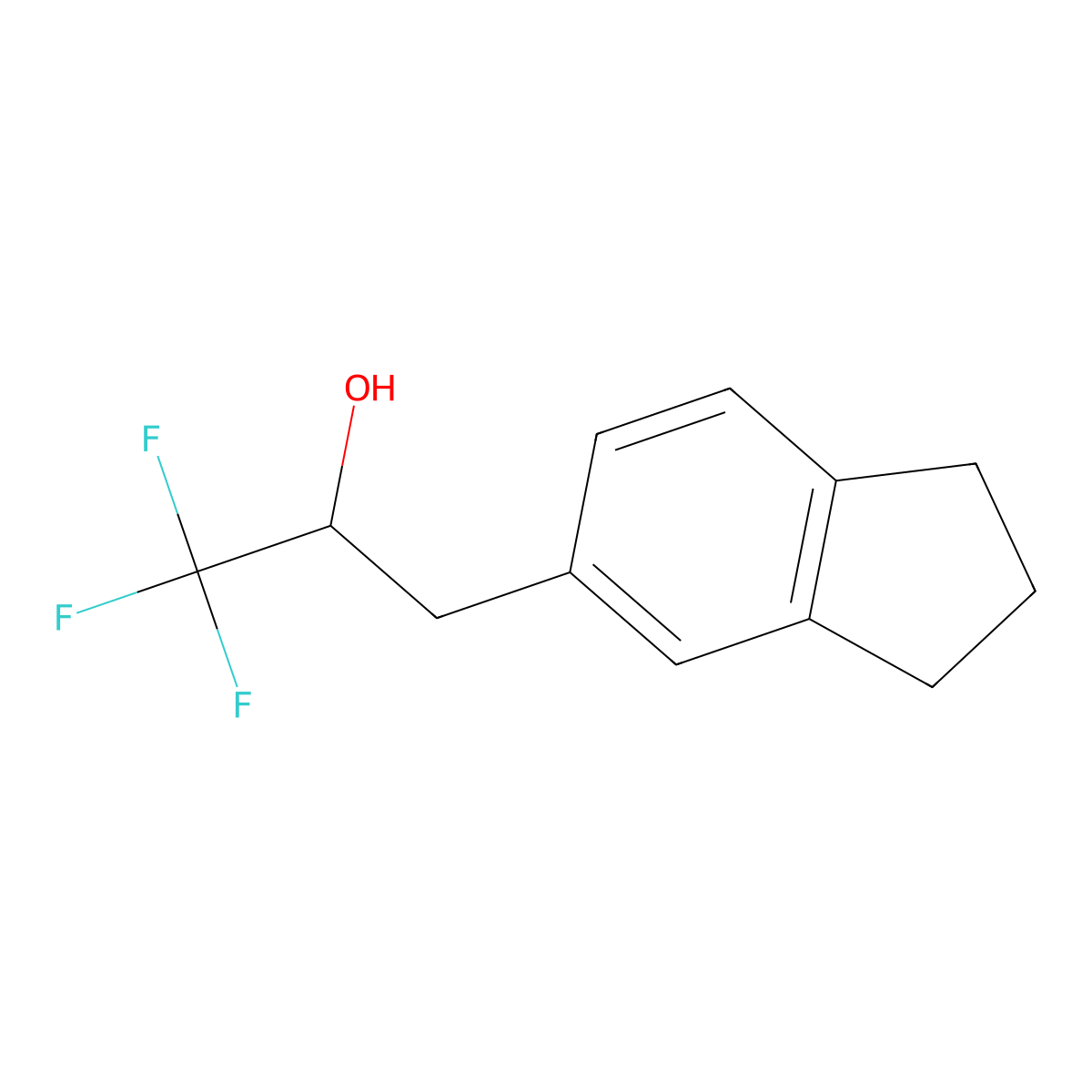 3-(2,3-dihydro-1H-inden-5-yl)-1,1,1-trifluoropropan-2-ol molecular structure, CAS 1339573-12-4