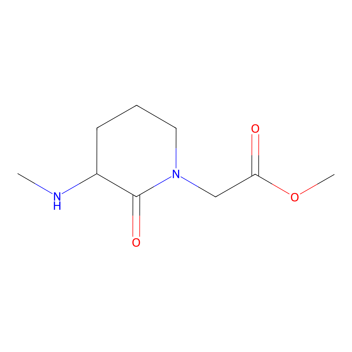 Methyl 3-(methylamino)-2-oxo-1-piperidineacetate molecular structure, CAS 1339574-13-8