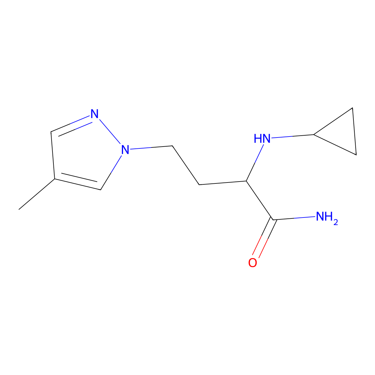 2-(Cyclopropylamino)-4-(4-methyl-1h-pyrazol-1-yl)butanamide molecular structure, CAS 1339574-53-6