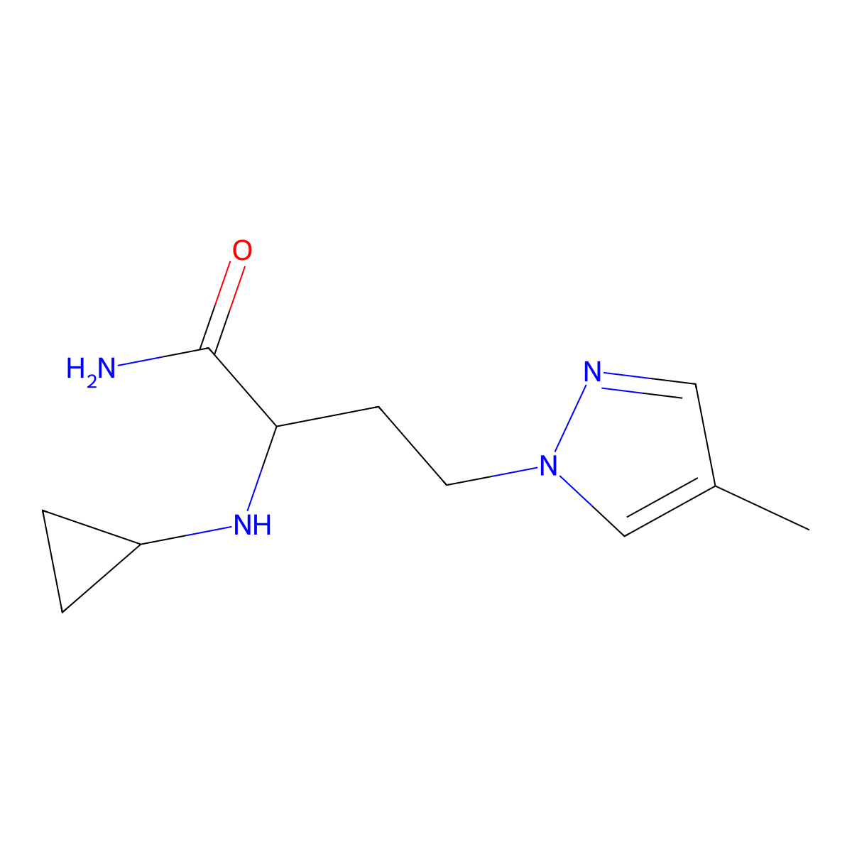 2-(Cyclopropylamino)-4-(4-methyl-1h-pyrazol-1-yl)butanamide molecular structure, CAS 1339574-53-6