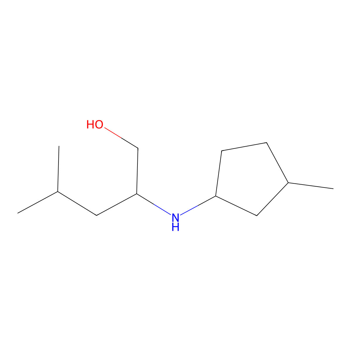 4-Methyl-2-[(3-methylcyclopentyl)amino]pentan-1-ol molecular structure, CAS 1339574-85-4