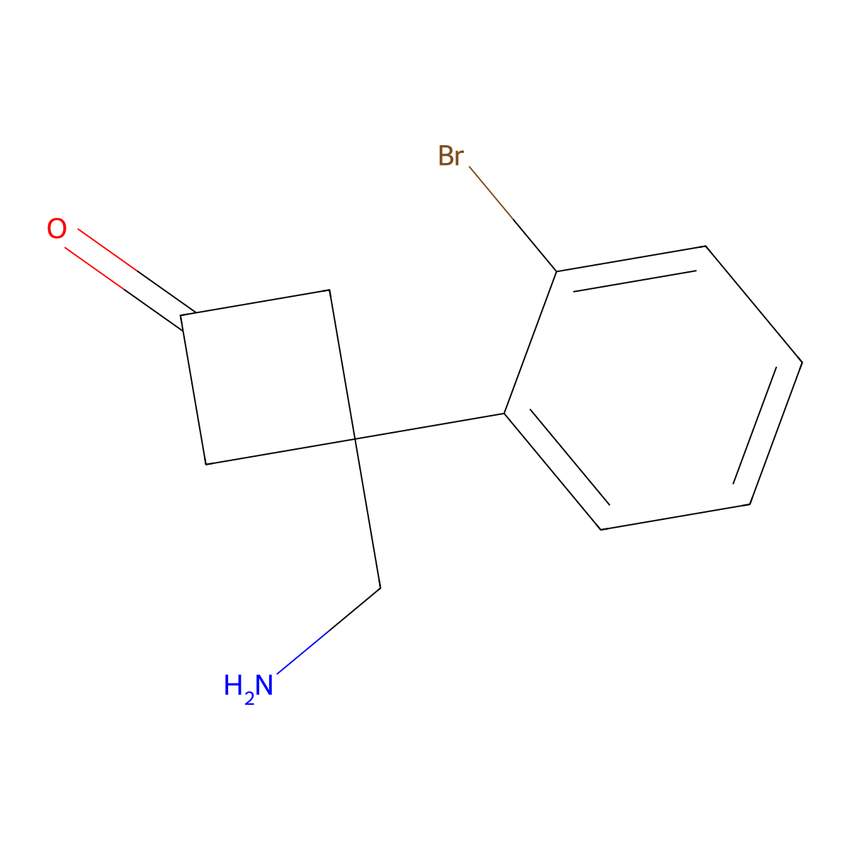 3-(Aminomethyl)-3-(2-bromophenyl)cyclobutan-1-one molecular structure, CAS 1339575-47-1