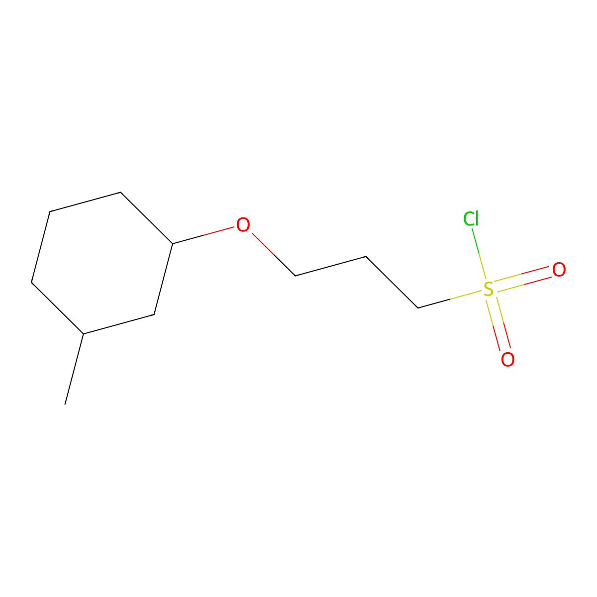 3-((3-Methylcyclohexyl)oxy)propane-1-sulfonyl chloride molecular structure, CAS 1339575-48-2
