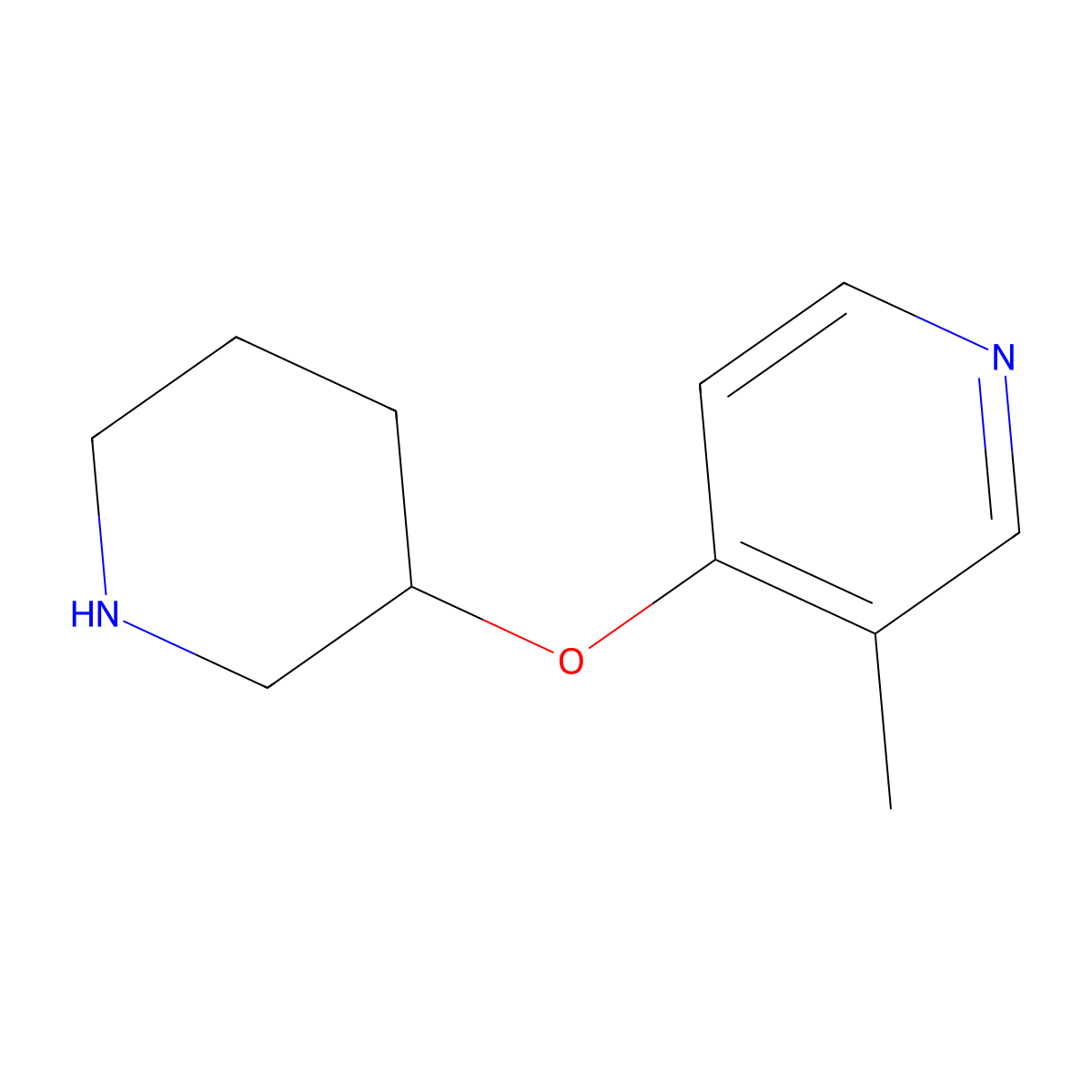 3-Methyl-4-(piperidin-3-yloxy)pyridine molecular structure, CAS 1339577-11-5