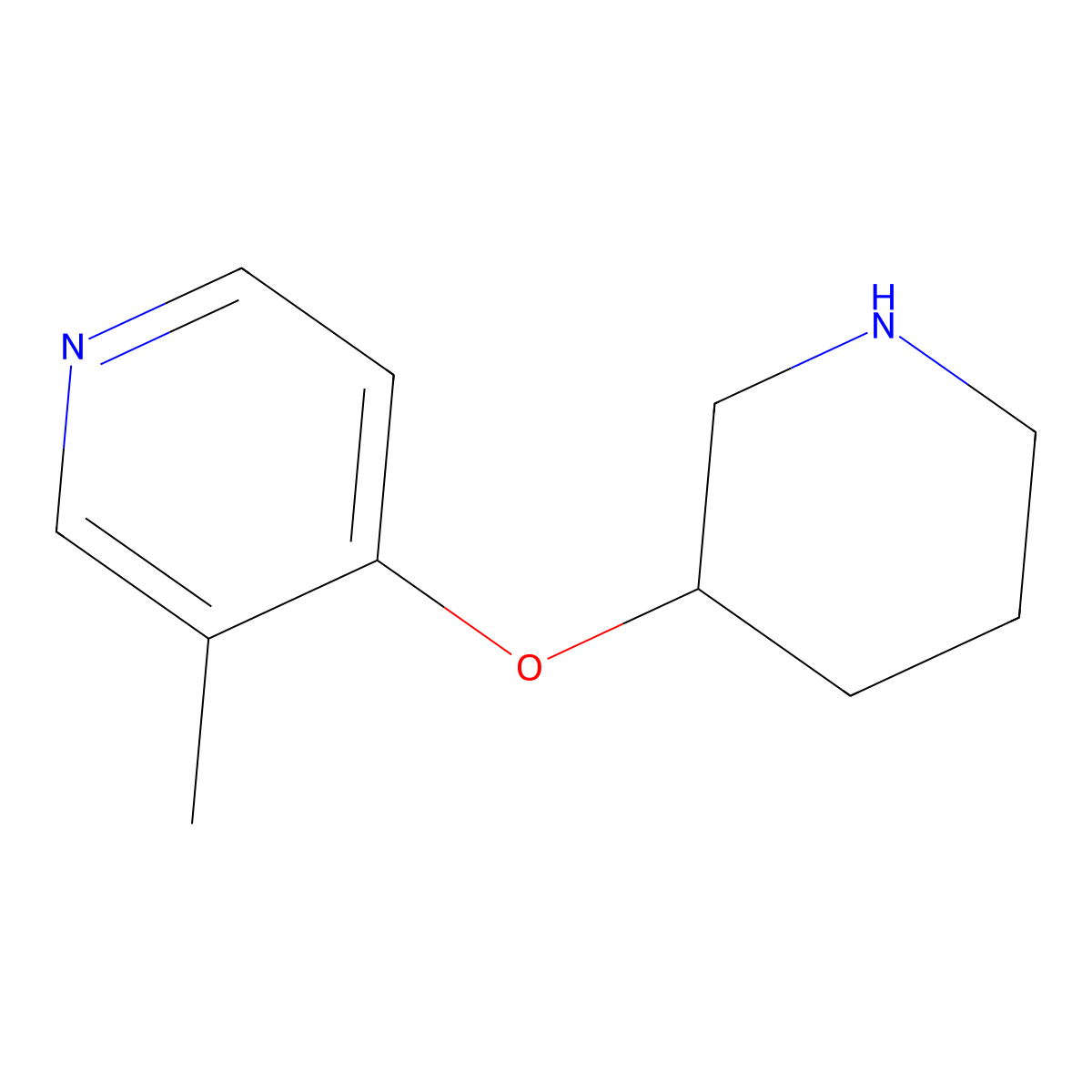 3-Methyl-4-(piperidin-3-yloxy)pyridine molecular structure, CAS 1339577-11-5