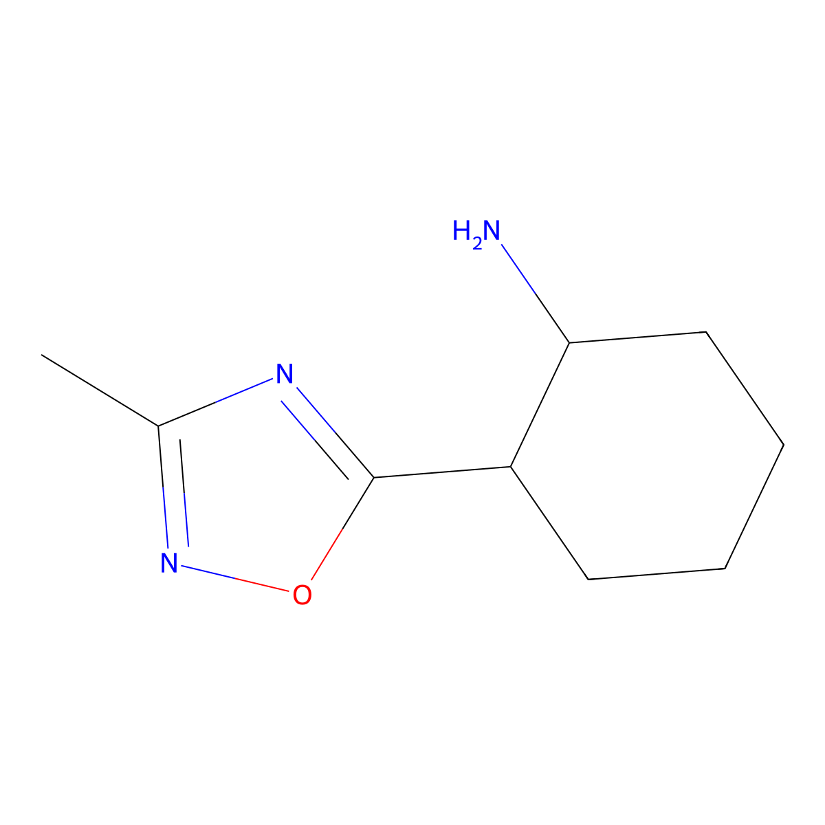 2-(3-Methyl-1,2,4-oxadiazol-5-yl)cyclohexan-1-amine molecular structure, CAS 1339579-31-5