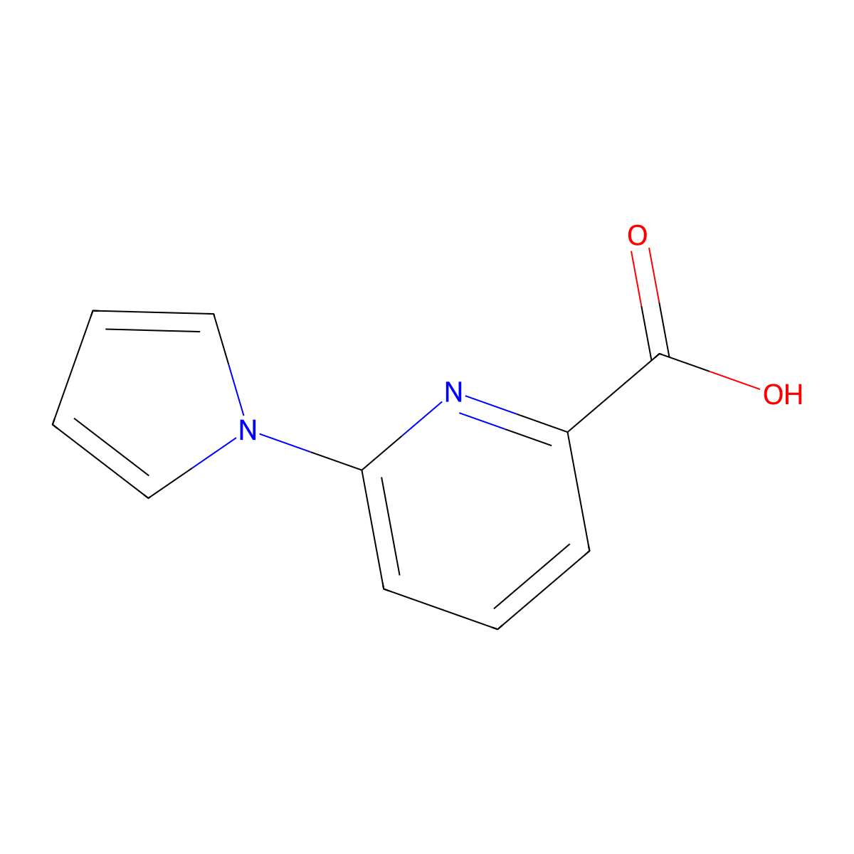 6-(1H-pyrrol-1-yl)pyridine-2-carboxylic acid molecular structure, CAS 1339579-57-5