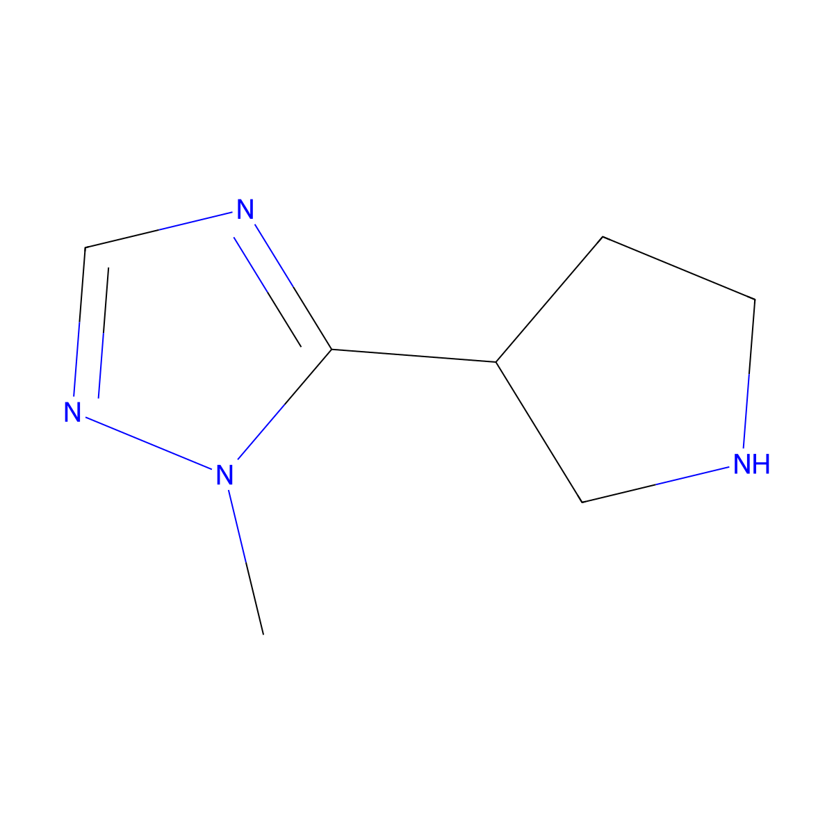 1-Methyl-5-(pyrrolidin-3-yl)-1h-1,2,4-triazole molecular structure, CAS 1339580-04-9