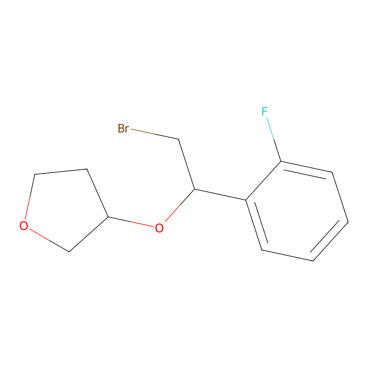 3-[2-Bromo-1-(2-fluorophenyl)ethoxy]oxolane molecular structure, CAS 1339580-55-0
