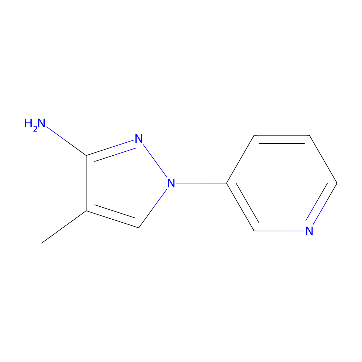 4-methyl-1-(pyridin-3-yl)-1H-pyrazol-3-amine molecular structure, CAS 1339580-64-1