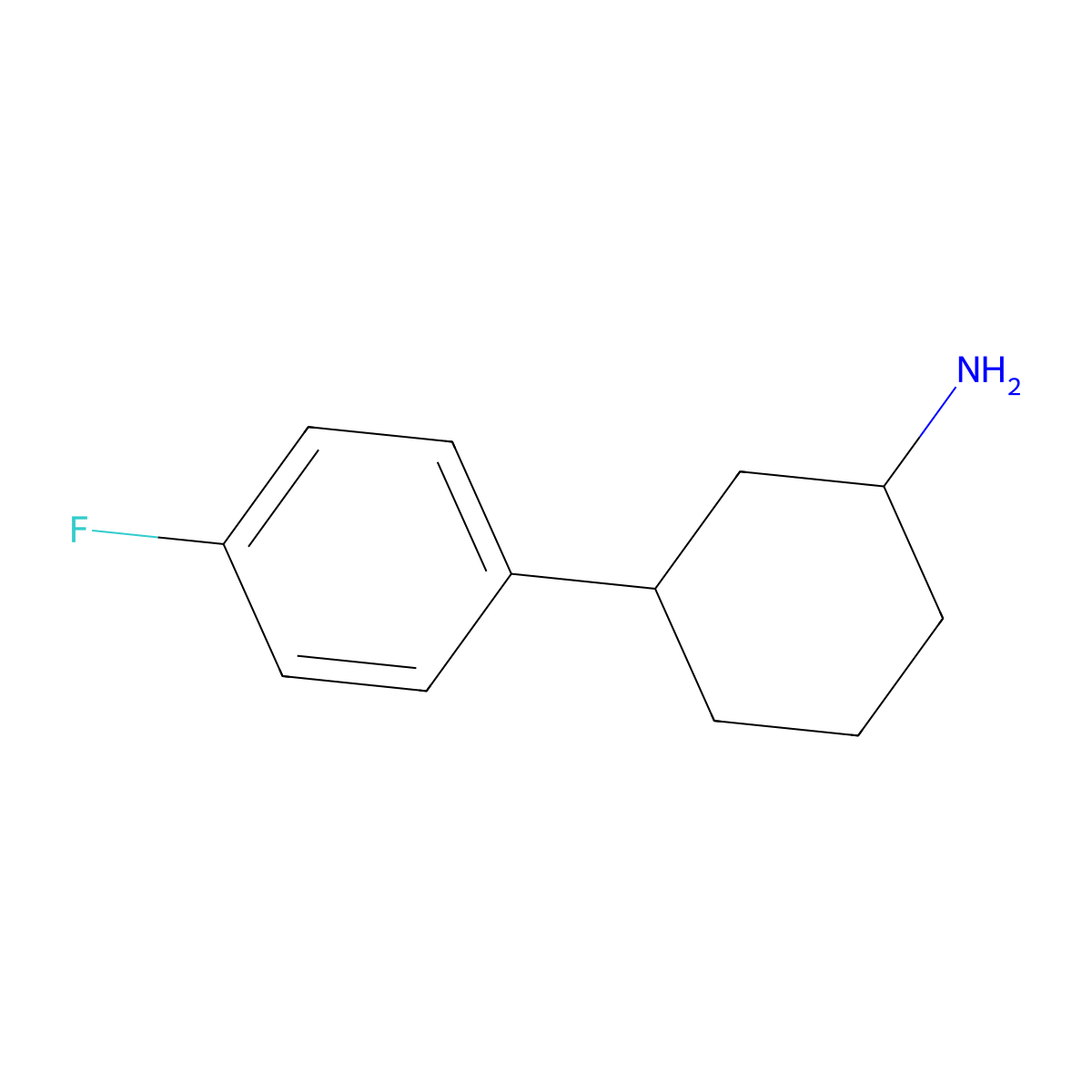 3-(4-Fluorophenyl)cyclohexan-1-amine molecular structure, CAS 1339581-17-7