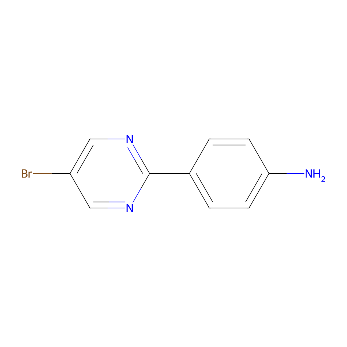 4-(5-Bromopyrimidin-2-yl)aniline molecular structure, CAS 1339581-73-5