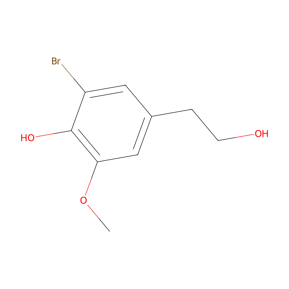 2-Bromo-4-(2-hydroxyethyl)-6-methoxyphenol molecular structure, CAS 1339583-79-7