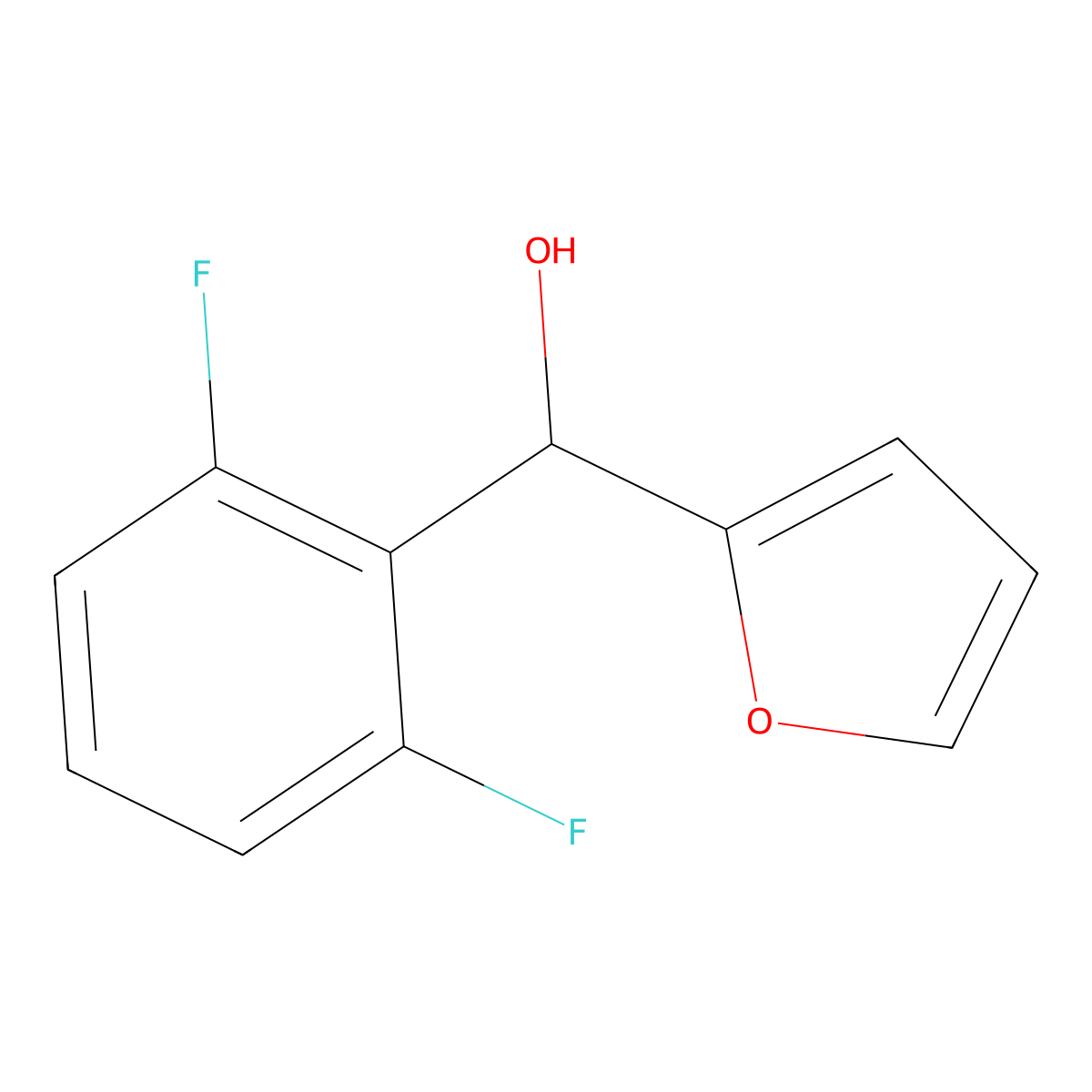 (2,6-Difluorophenyl)(furan-2-yl)methanol molecular structure, CAS 1339584-18-7