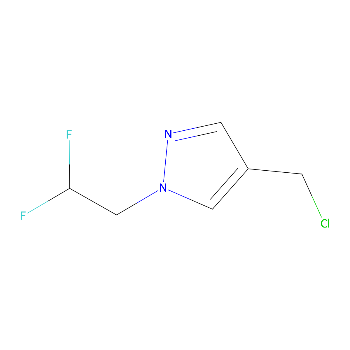 4-(chloromethyl)-1-(2,2-difluoroethyl)-1H-pyrazole molecular structure, CAS 1339584-67-6