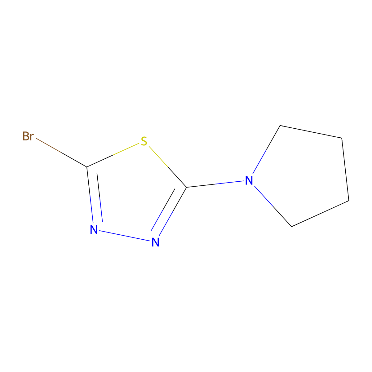 2-Bromo-5-(pyrrolidin-1-yl)-1,3,4-thiadiazole molecular structure, CAS 1339586-51-4