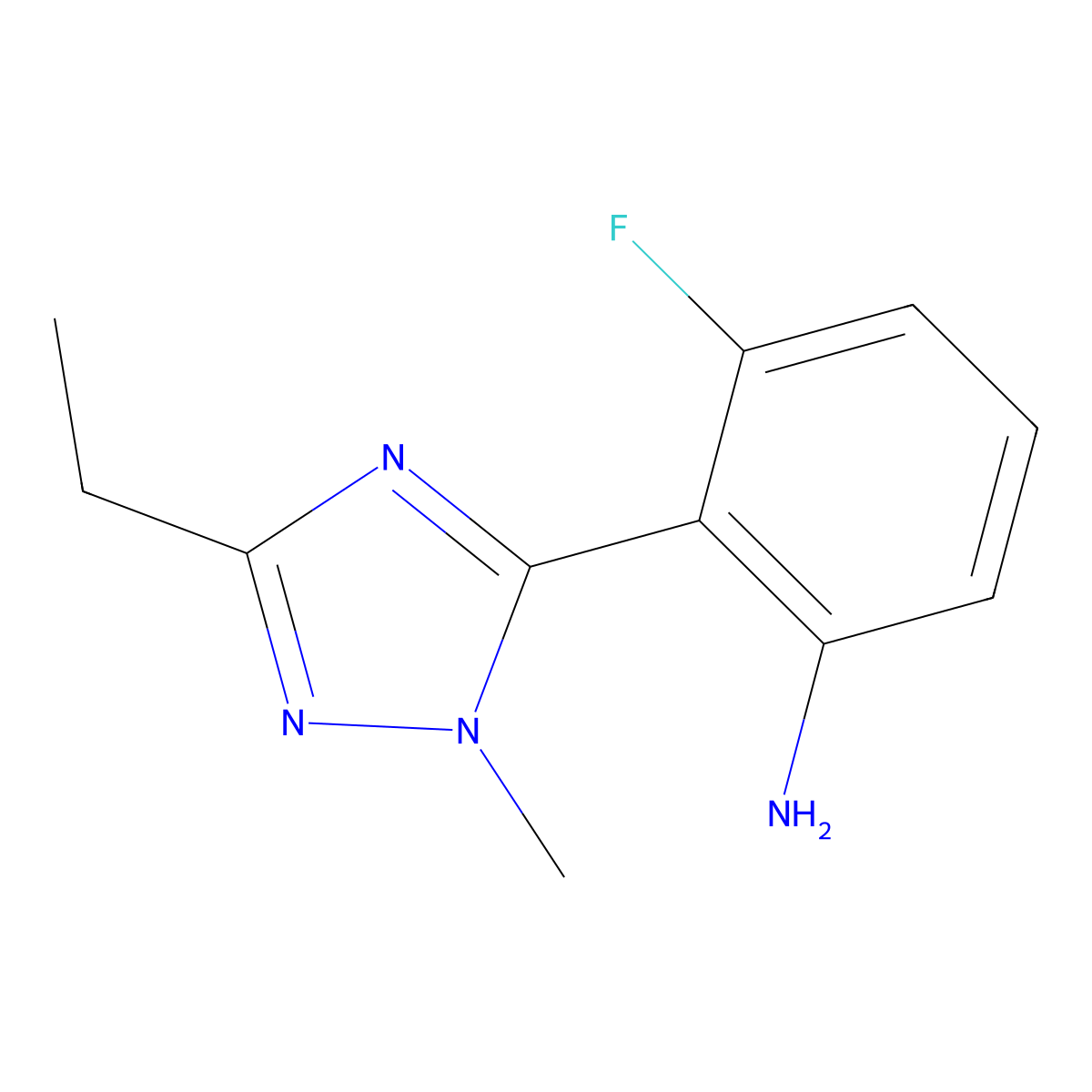2-(3-Ethyl-1-methyl-1h-1,2,4-triazol-5-yl)-3-fluoroaniline molecular structure, CAS 1339586-65-0