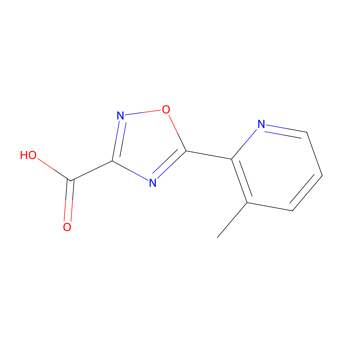 5-(3-Methylpyridin-2-yl)-1,2,4-oxadiazole-3-carboxylic acid molecular structure, CAS 1339587-88-0