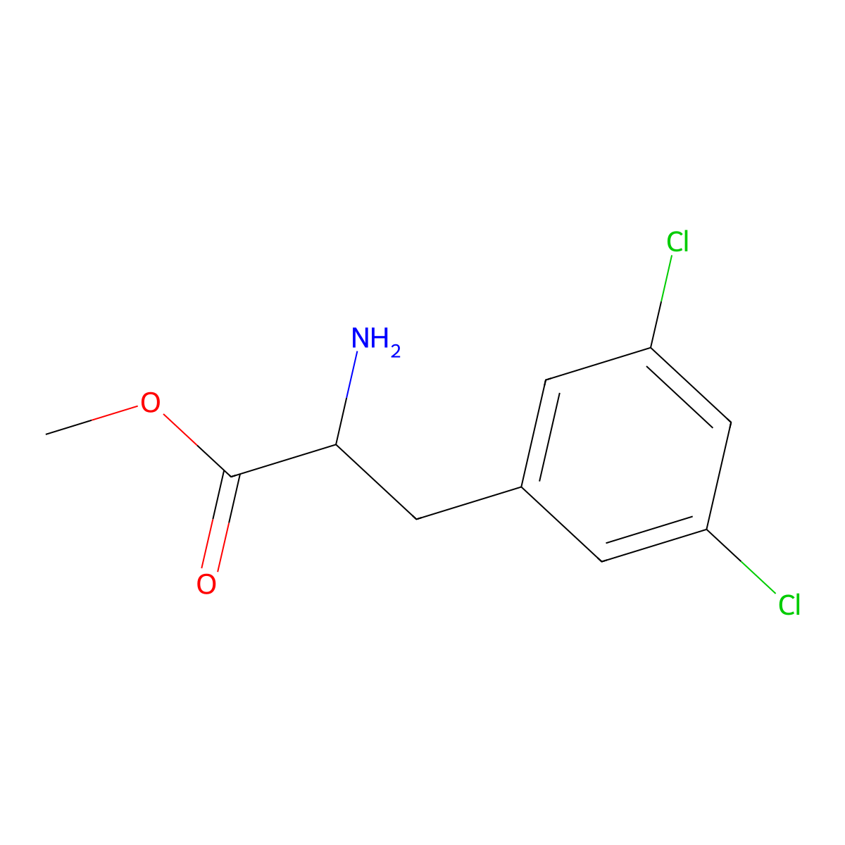 Methyl 2-amino-3-(3,5-dichlorophenyl)propanoate molecular structure, CAS 1339588-17-8