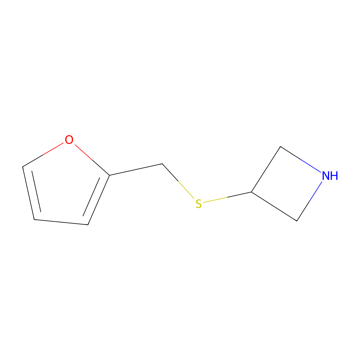 3-{[(Furan-2-yl)methyl]sulfanyl}azetidine molecular structure, CAS 1339588-26-9