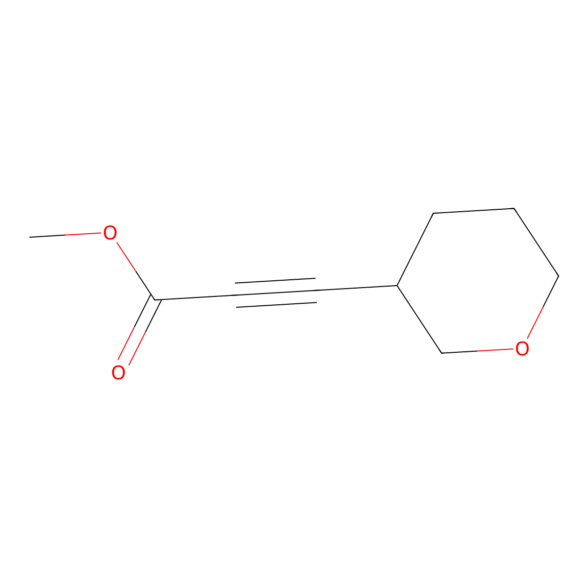 Methyl 3-(oxan-3-yl)prop-2-ynoate molecular structure, CAS 1339590-28-1