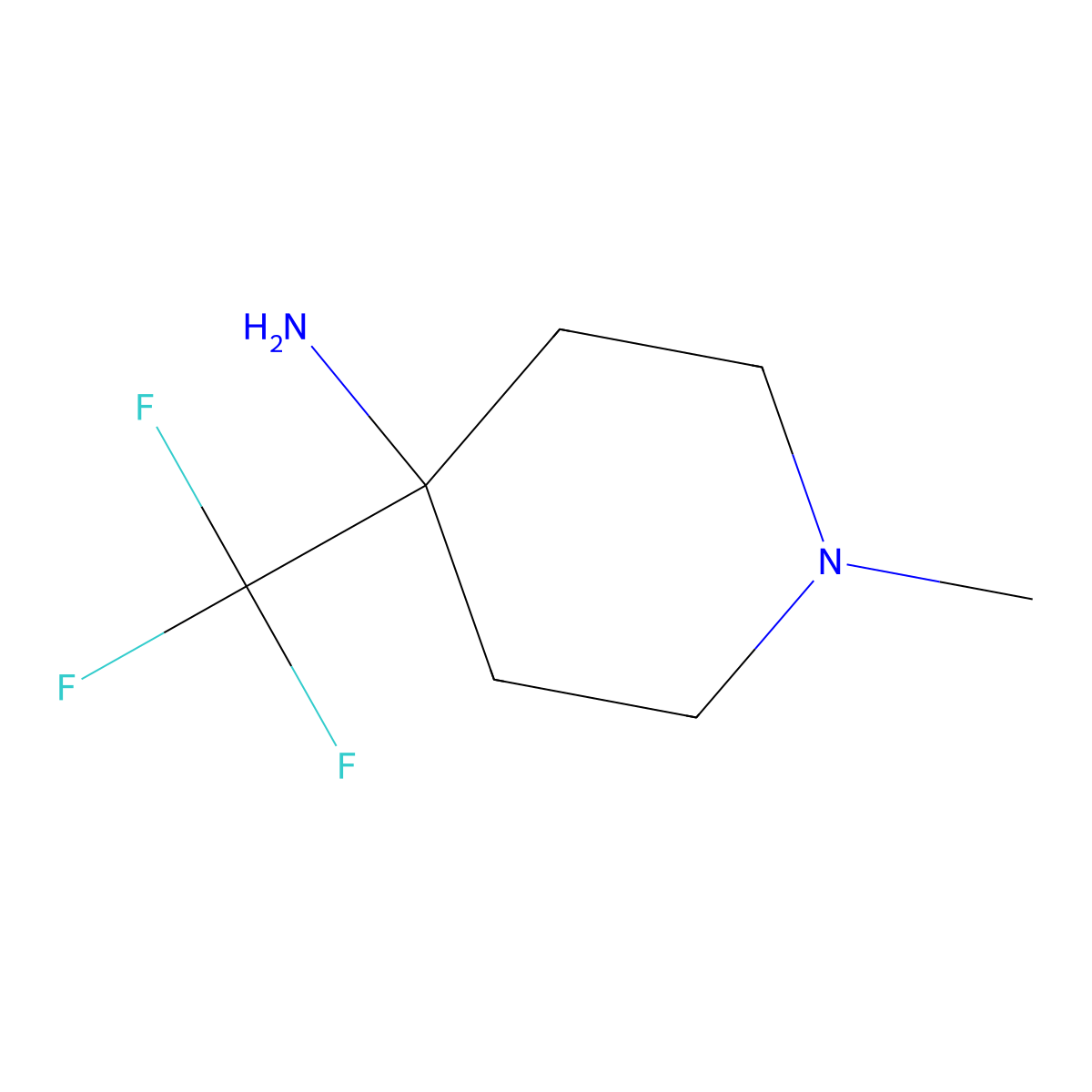 1-Methyl-4-(trifluoromethyl)piperidin-4-amine molecular structure, CAS 1339590-57-6