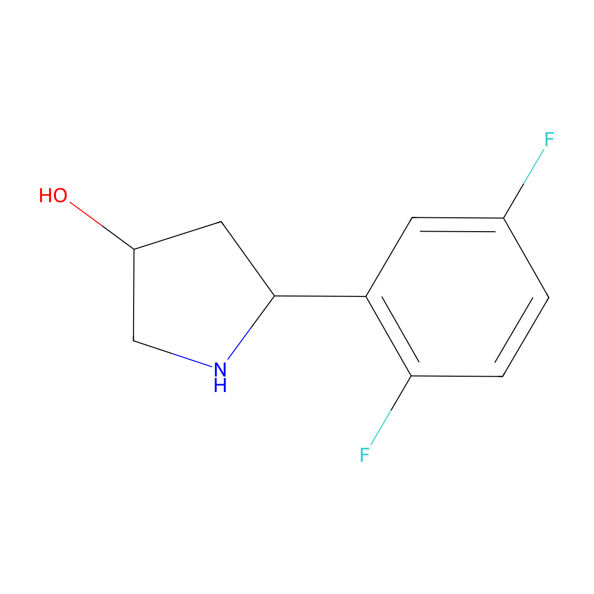 5-(2,5-Difluorophenyl)pyrrolidin-3-ol molecular structure, CAS 1339594-69-2