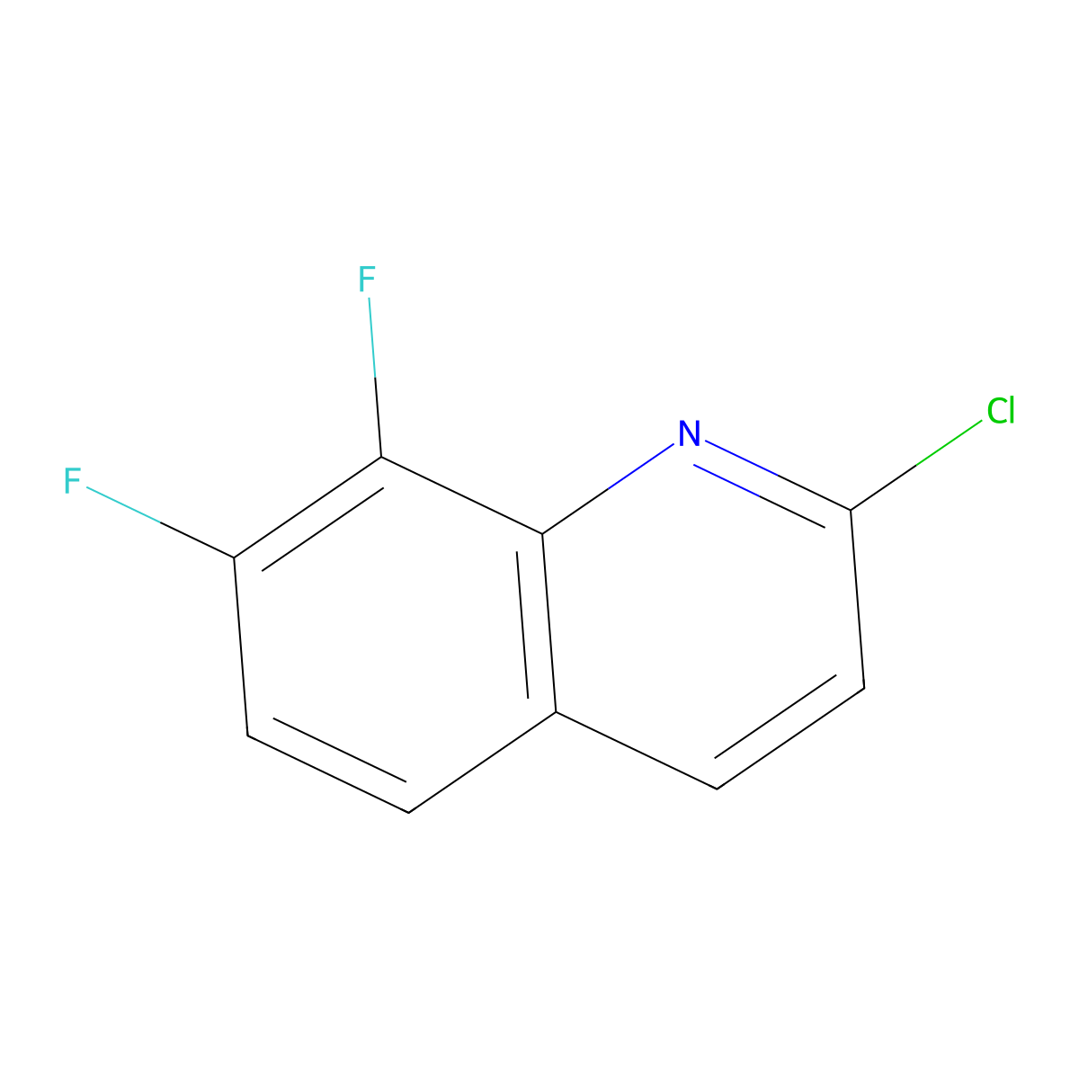 2-Chloro-7,8-difluoroquinoline molecular structure, CAS 1339595-32-2